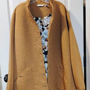 Sport Savvy Camel Knit Quilted Car Coat Lined- Womens 5X Petite- NWT
